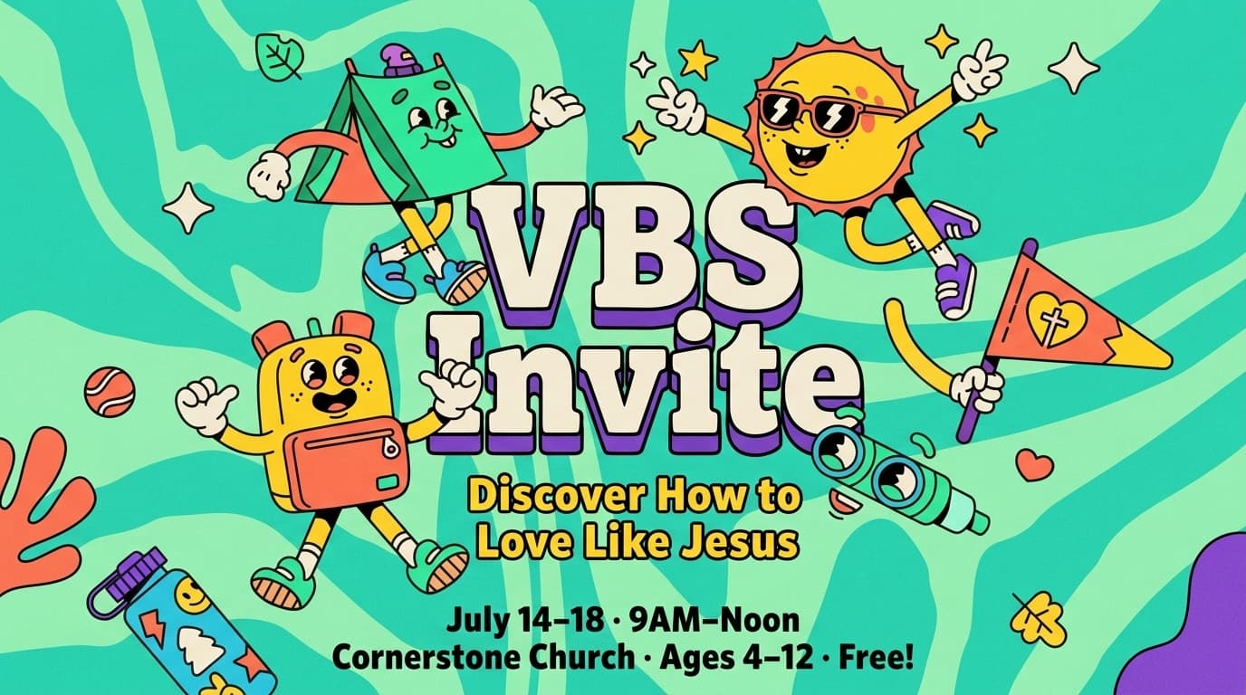 VBS Invite church graphic template preview