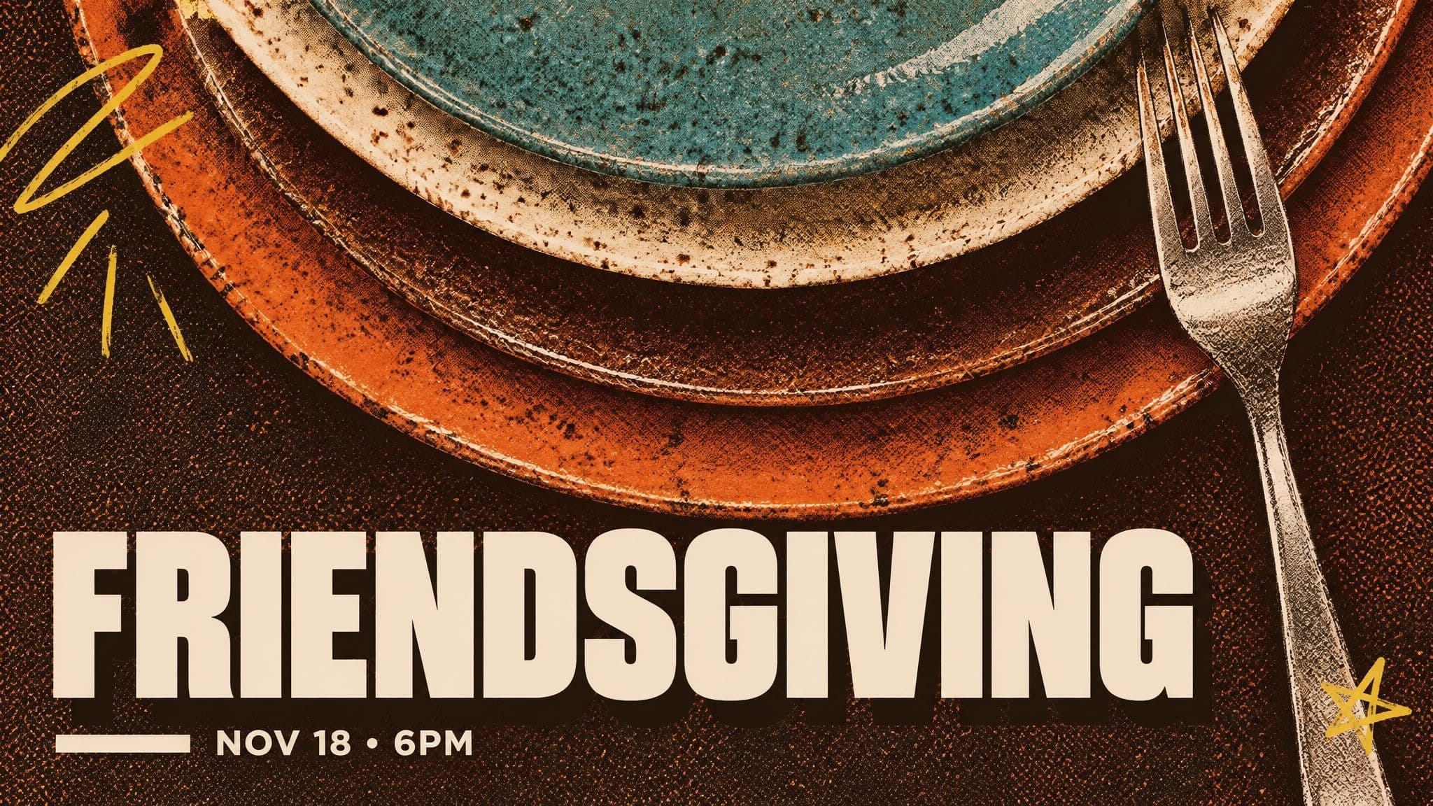 Friendsgiving Plates church graphic template preview