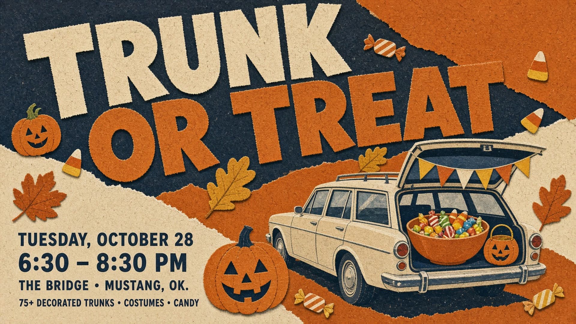 Trunk Treat Retro church graphic template preview
