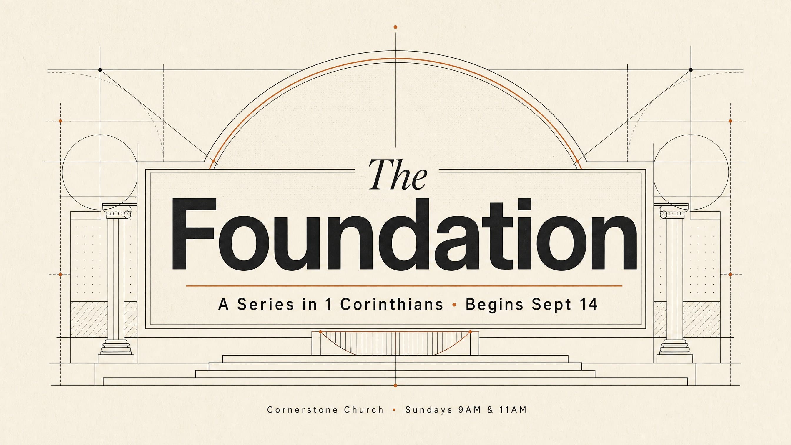 Architectural Line Art church graphic template preview