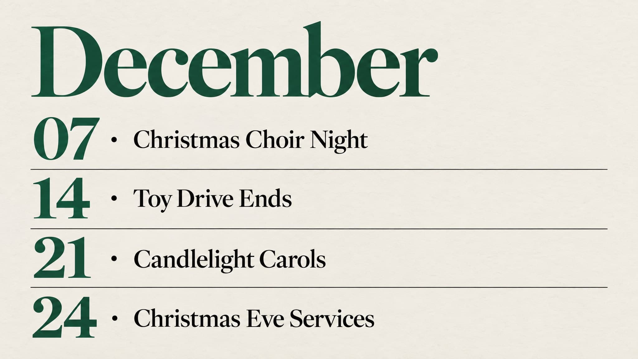 Big Date Rows church graphic template preview