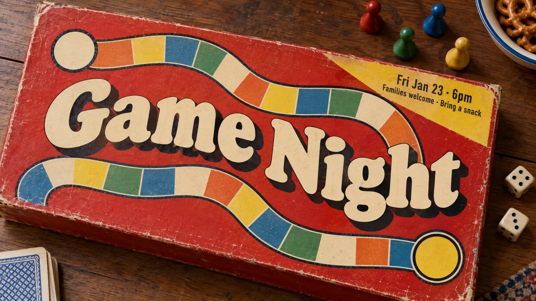 Board Game Box church graphic template preview