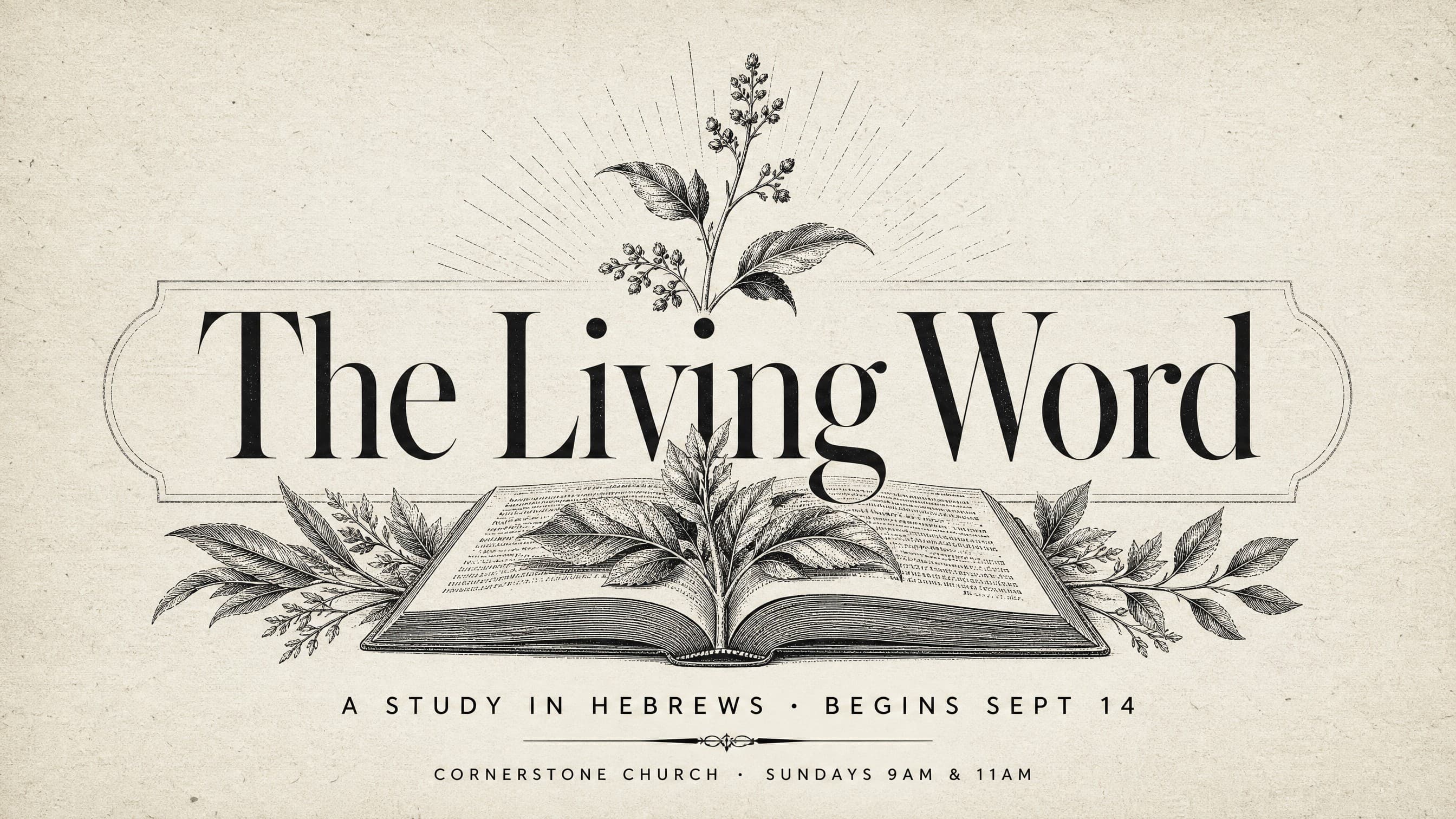 Botanical Engraving Elegance church graphic template preview