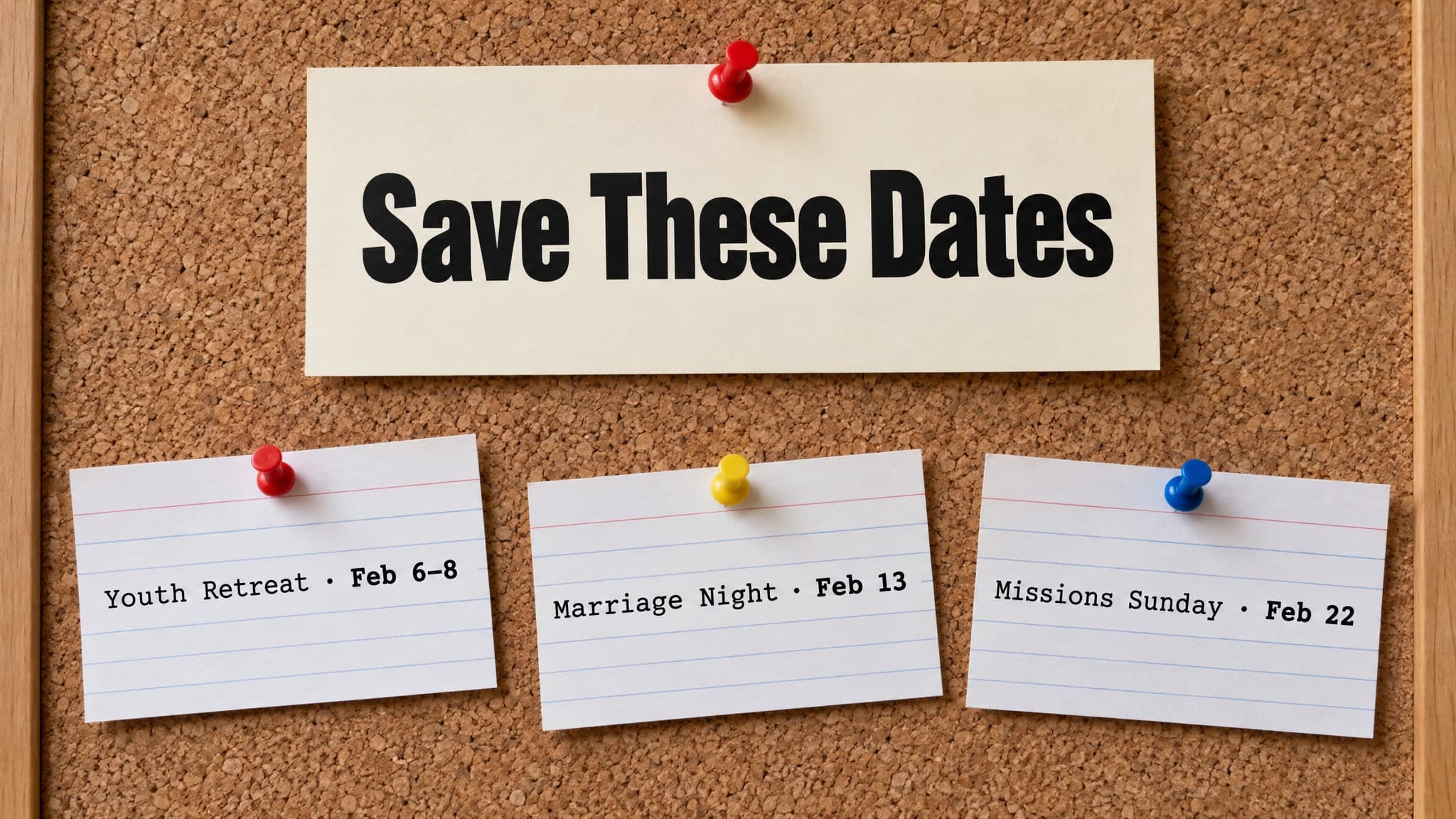 Cork Board church graphic template preview