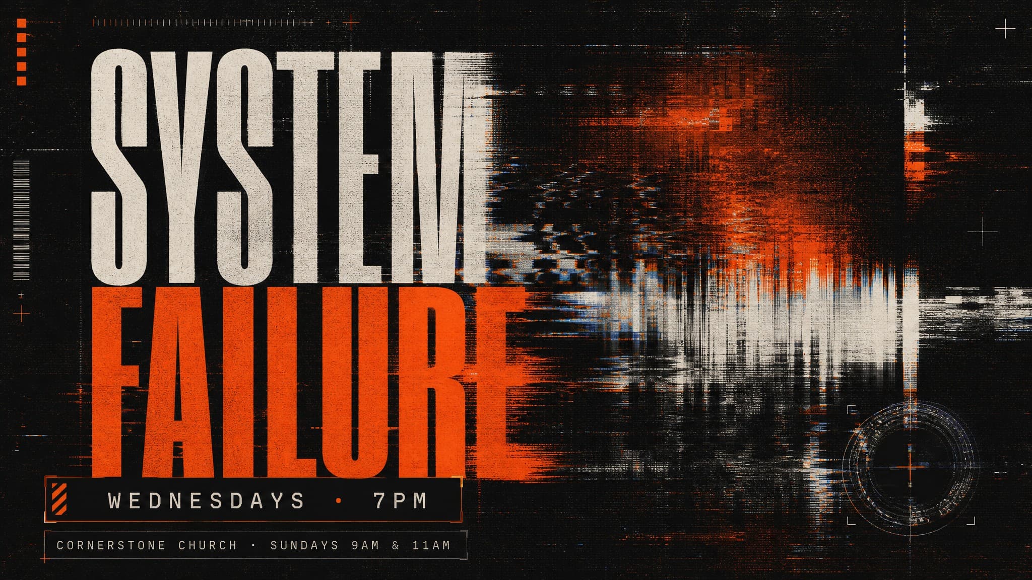 Digital Glitch Aesthetic church graphic template preview
