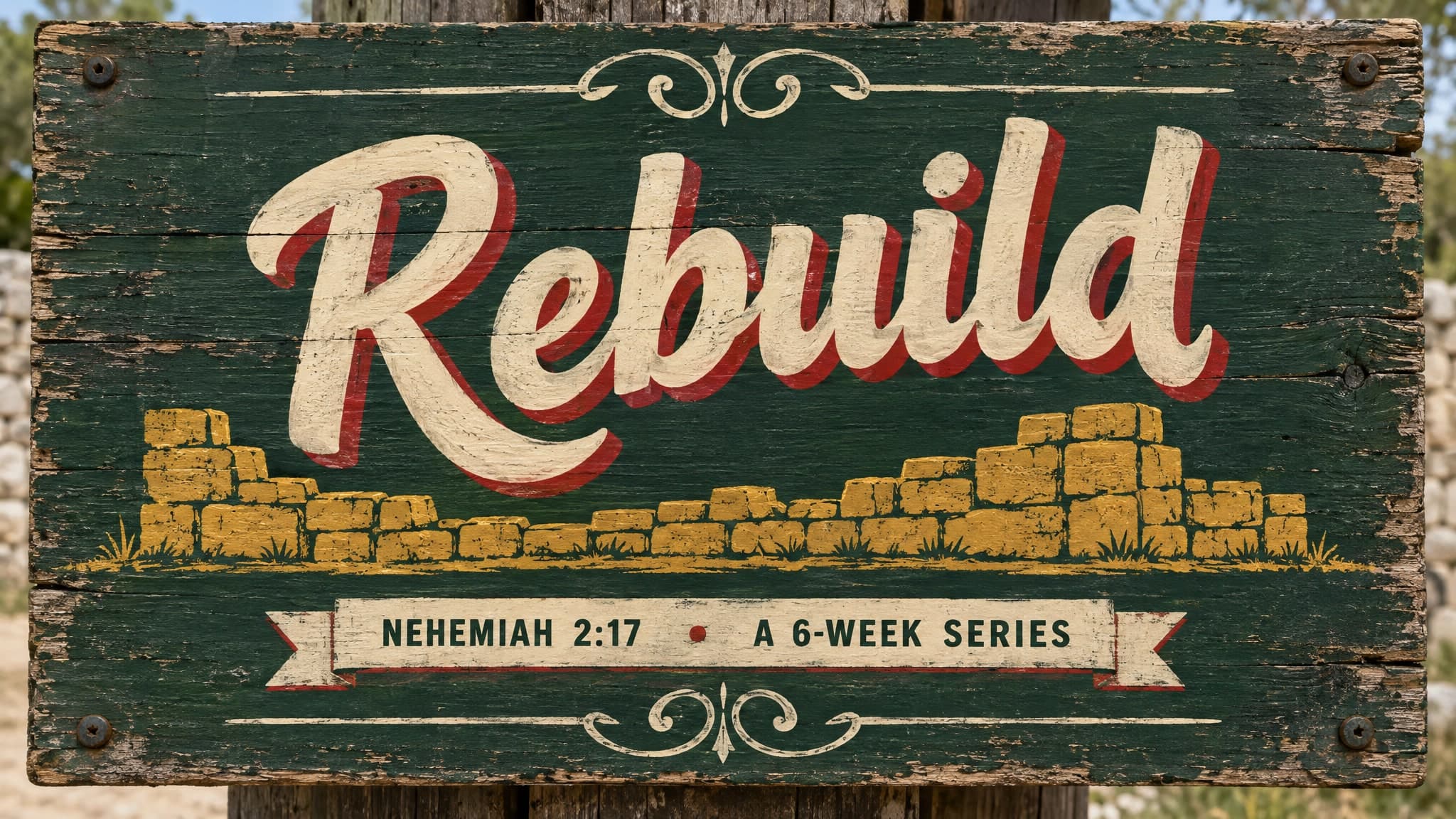 Enamel Sign church graphic template preview