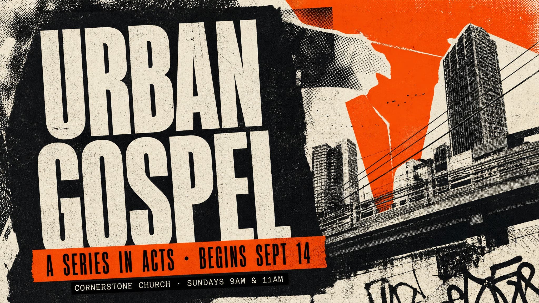 Gritty Urban Collage church graphic template preview