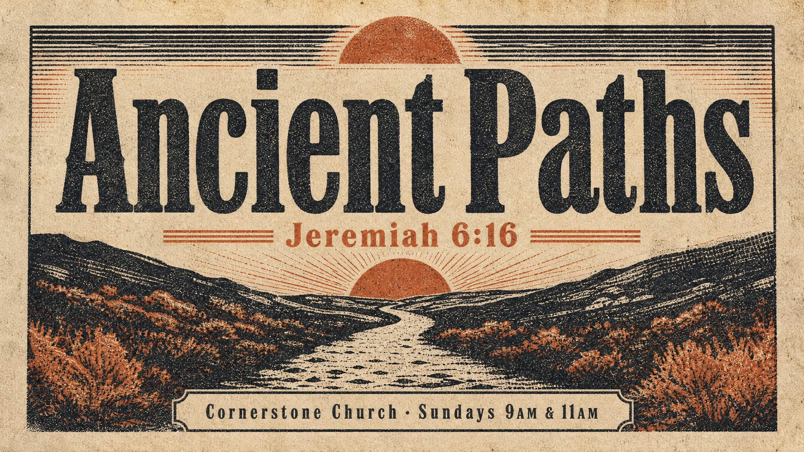 Heritage Woodblock Print church graphic template preview