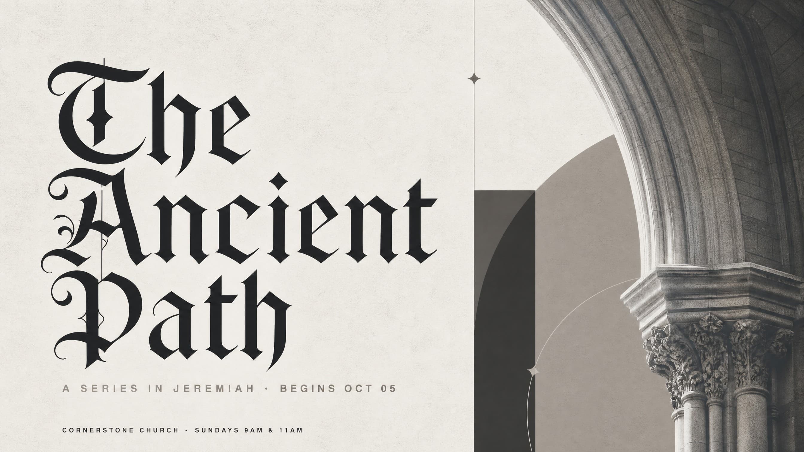 Modern Gothic Revival church graphic template preview
