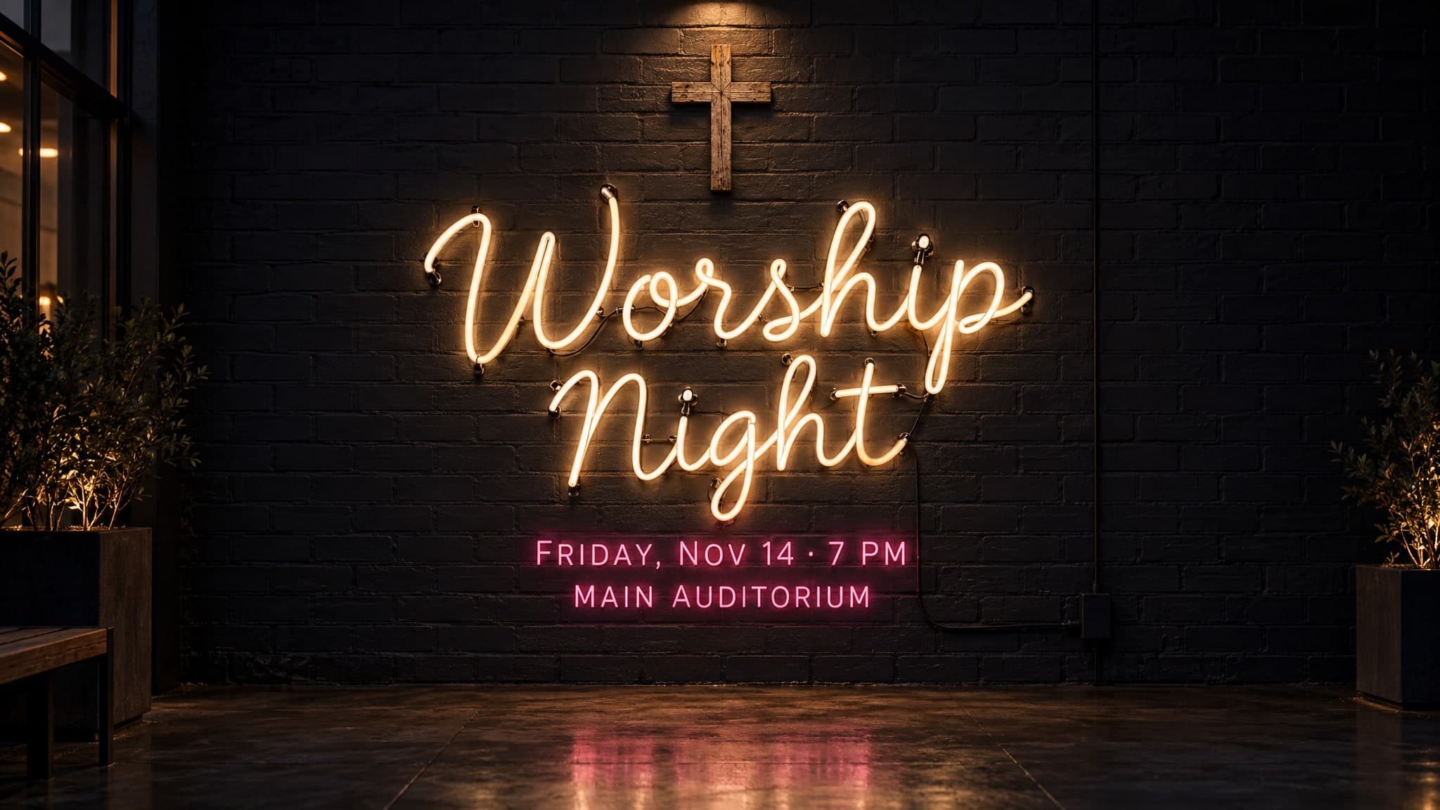 Neon Glass church graphic template preview