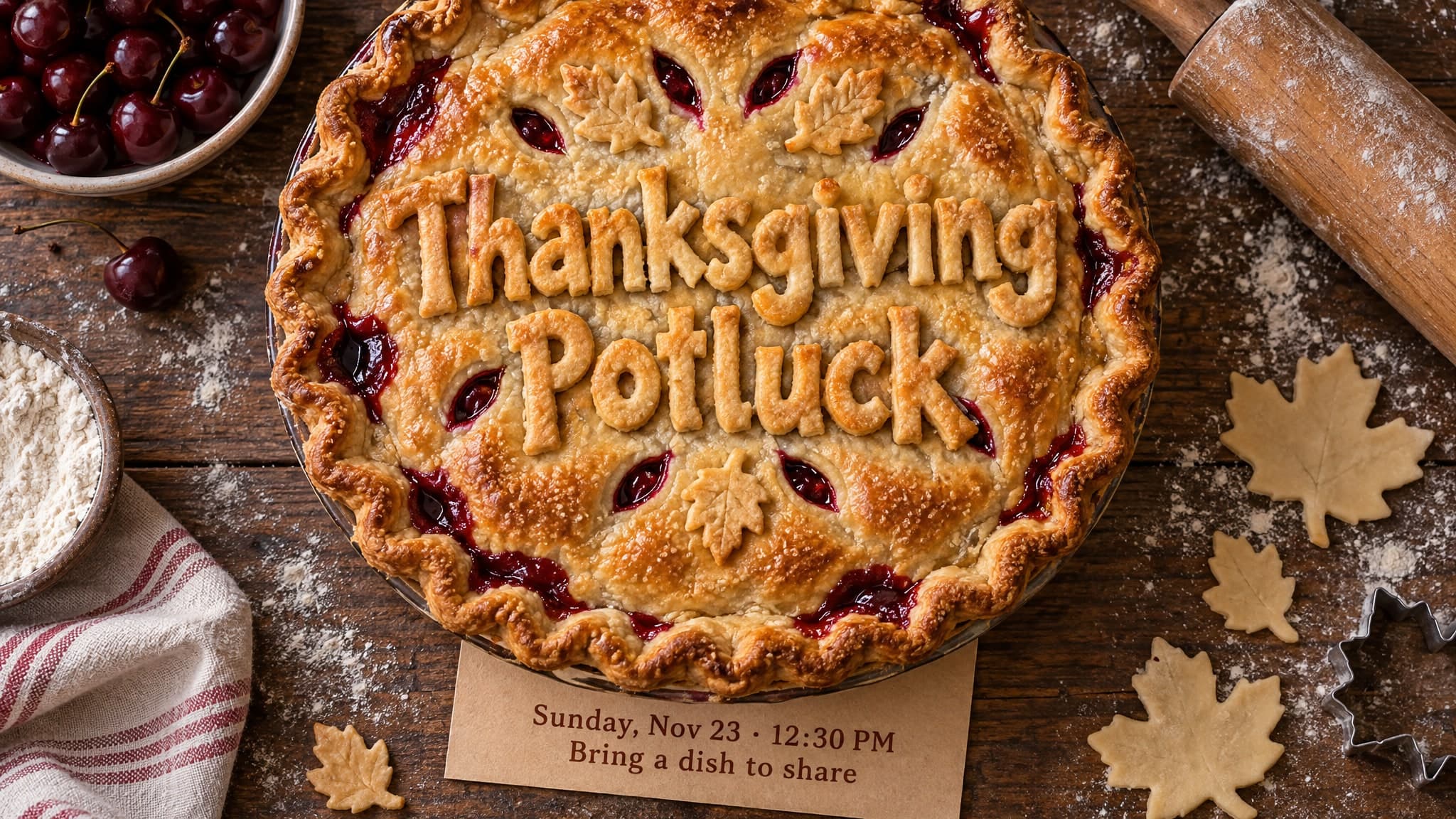 Pie Crust Lettering church graphic template preview