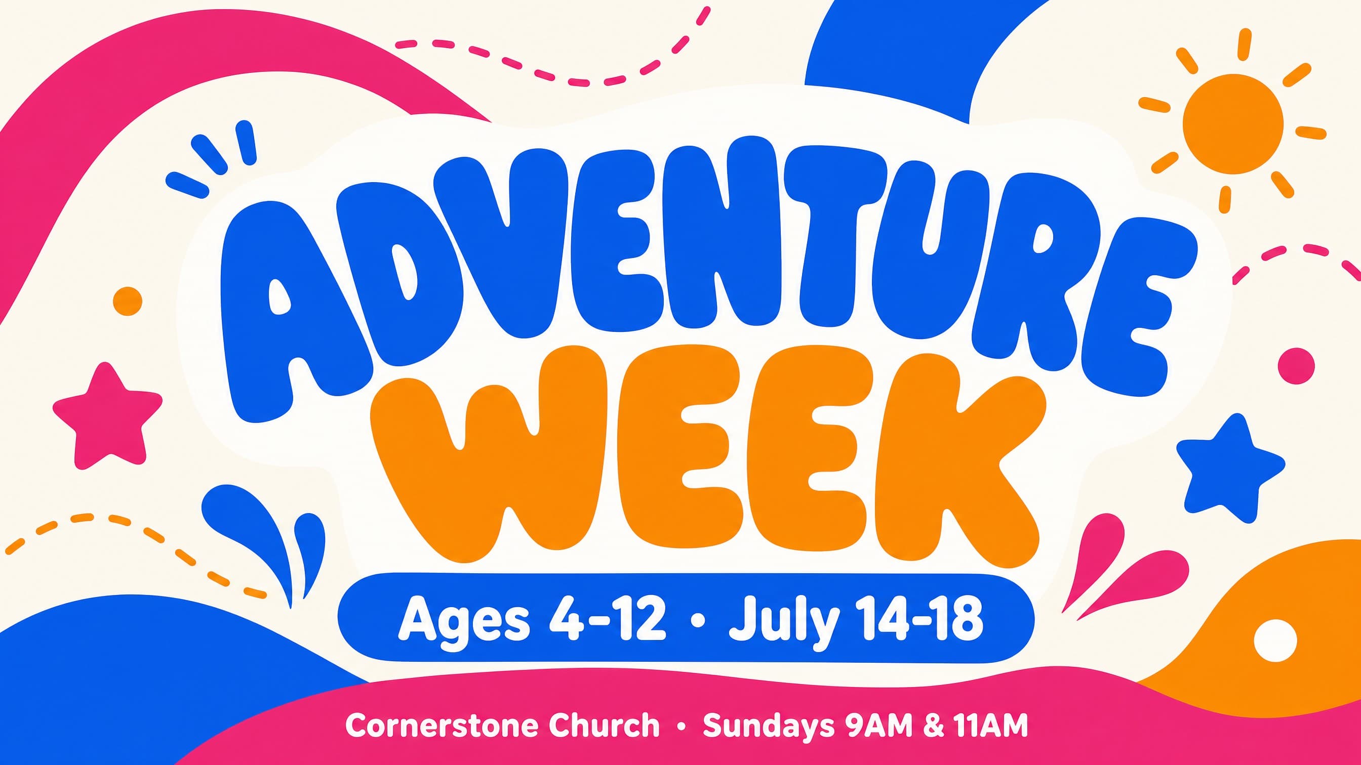 Playful Bubble Joy church graphic template preview