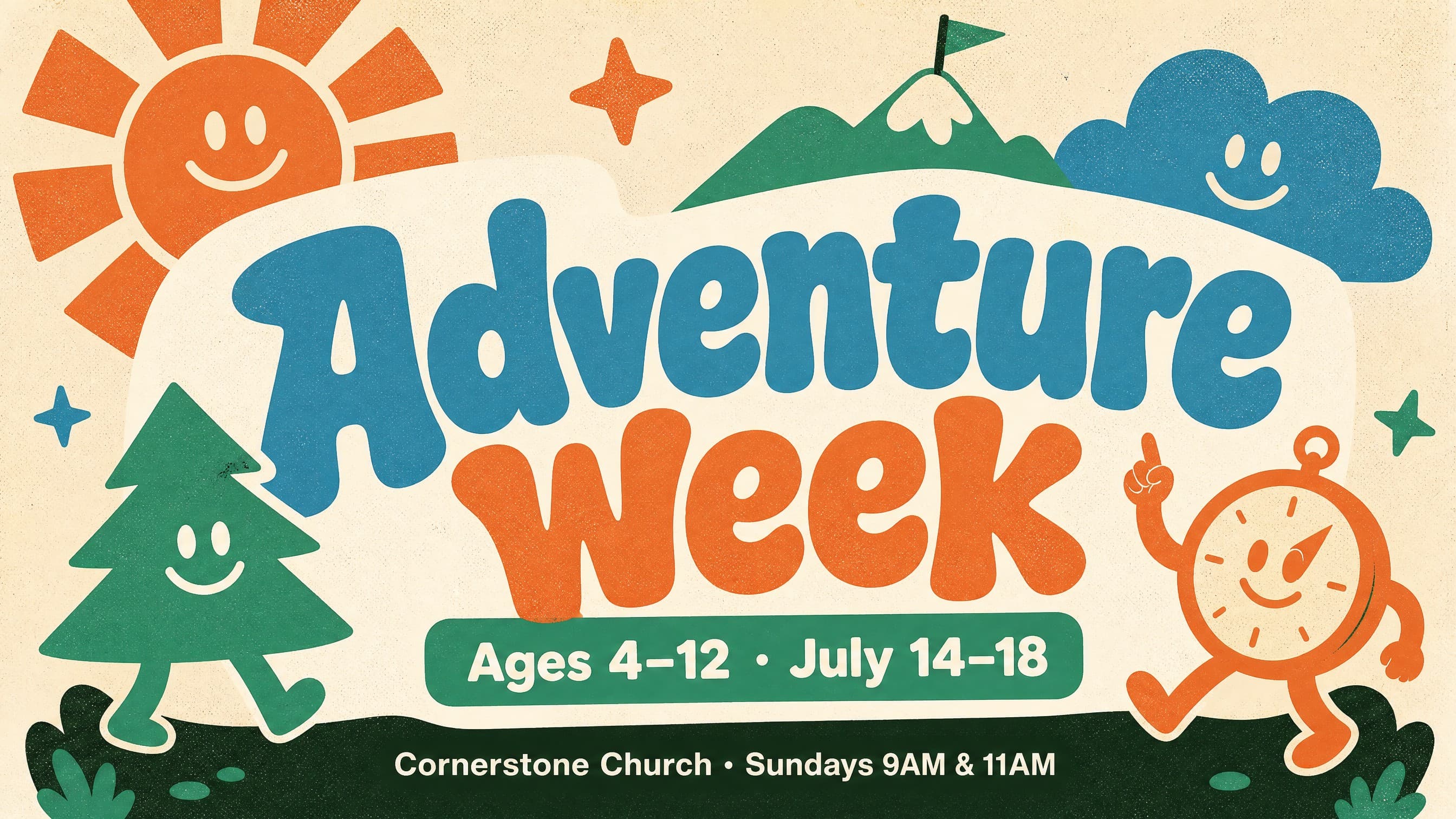 Playful Mascot church graphic template preview