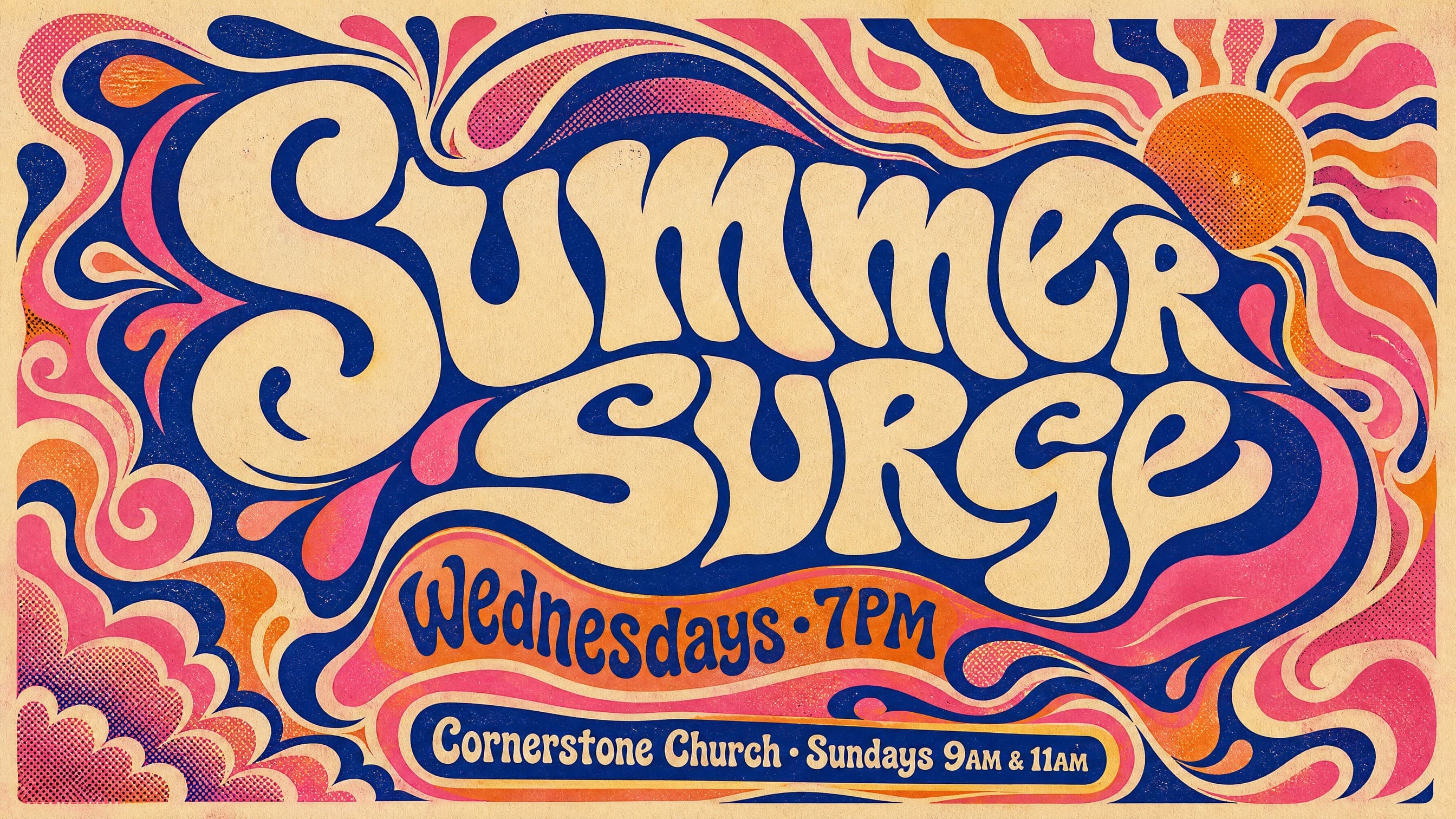 Psychedelic Wavy Flow church graphic template preview