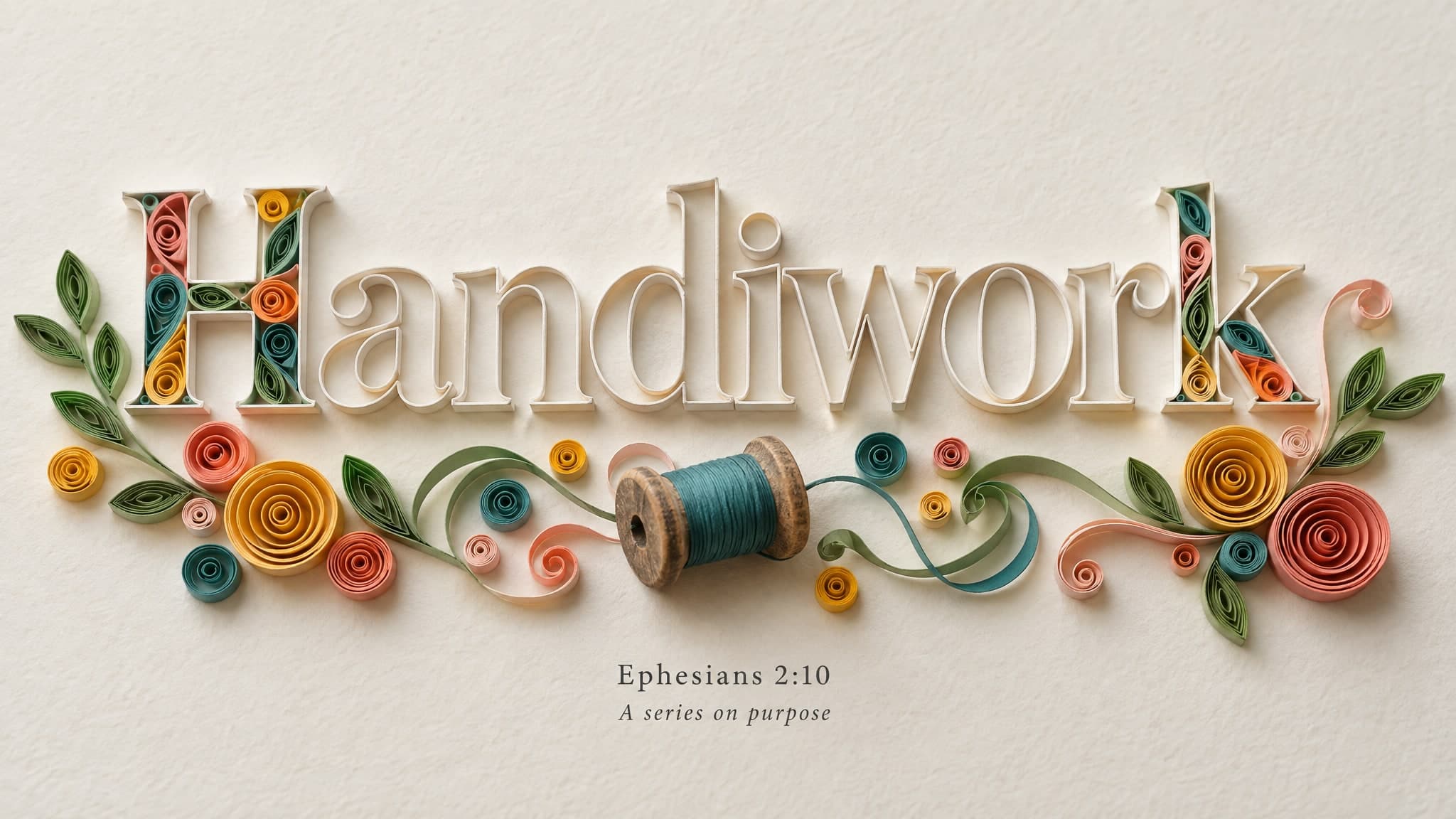 Quilled Paper church graphic template preview