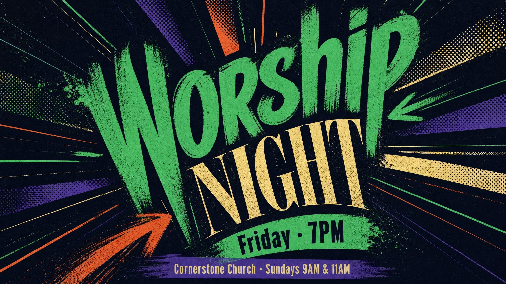 Radial Ink Burst church graphic template preview