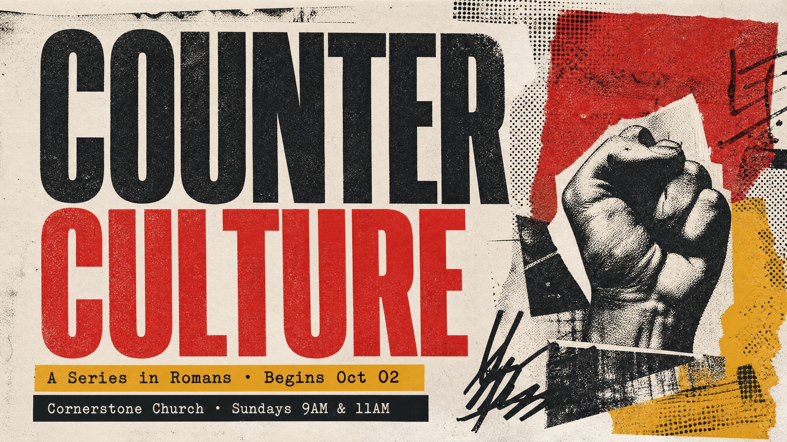 Raw Newsprint Zine church graphic template preview