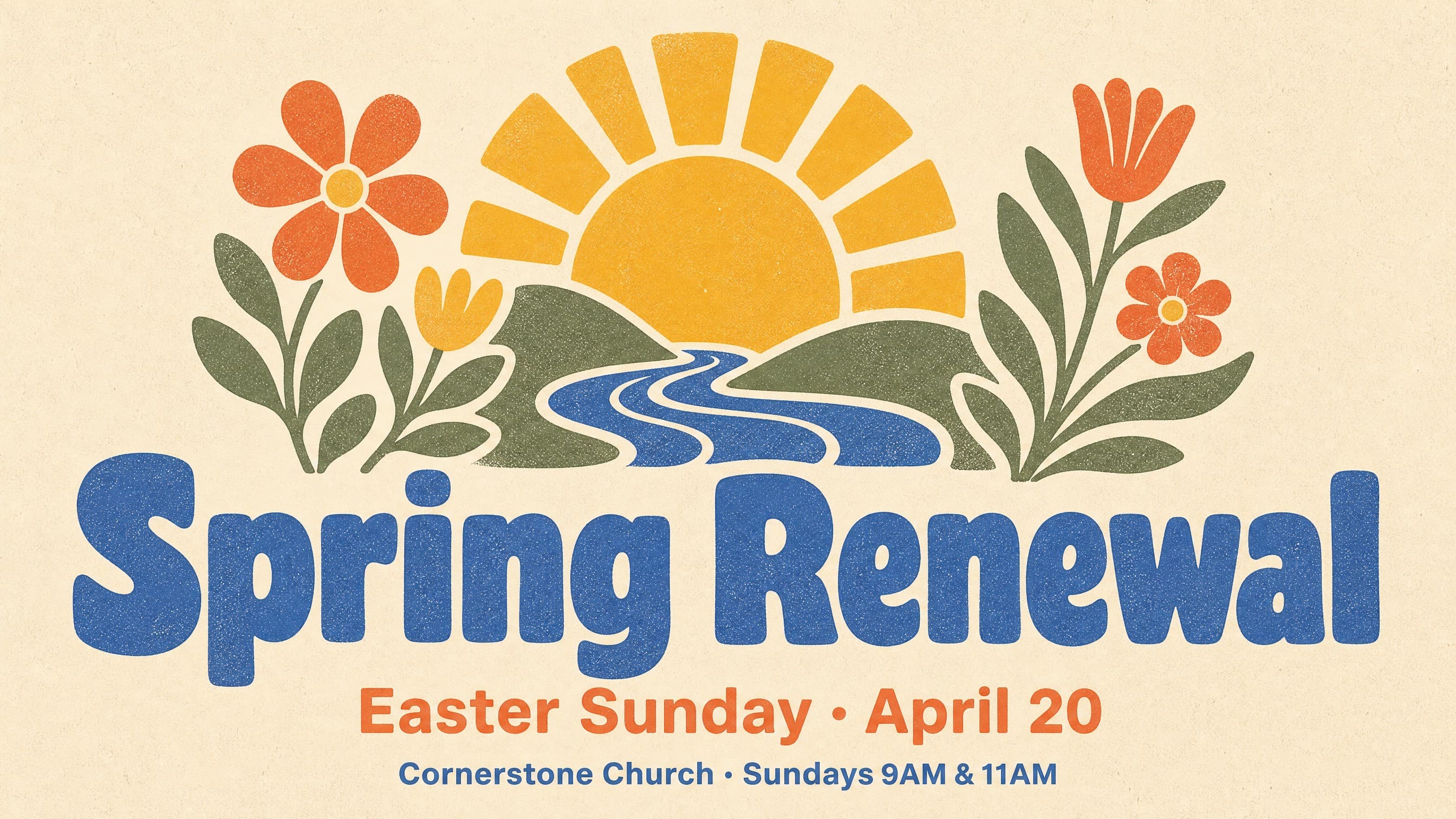 Retro Botanical Print church graphic template preview