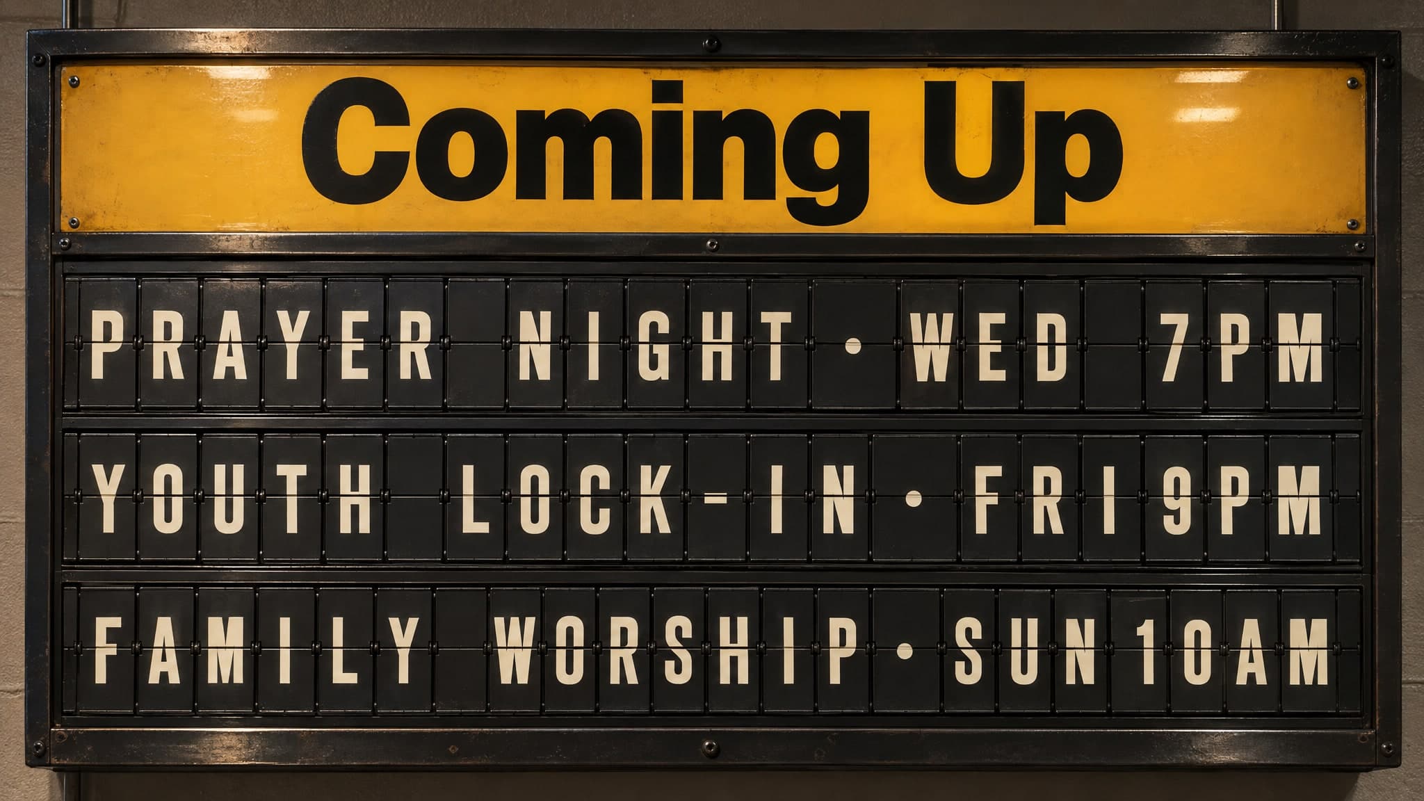 Split-Flap Board church graphic template preview