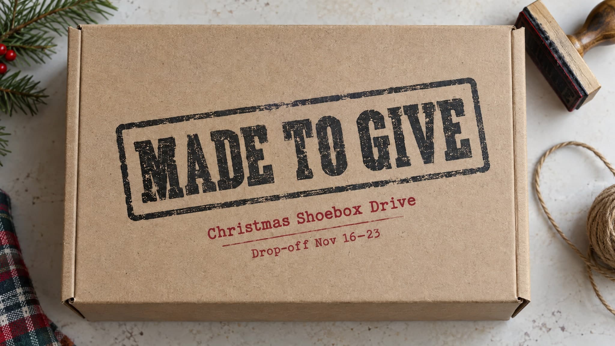 Stamped Kraft church graphic template preview
