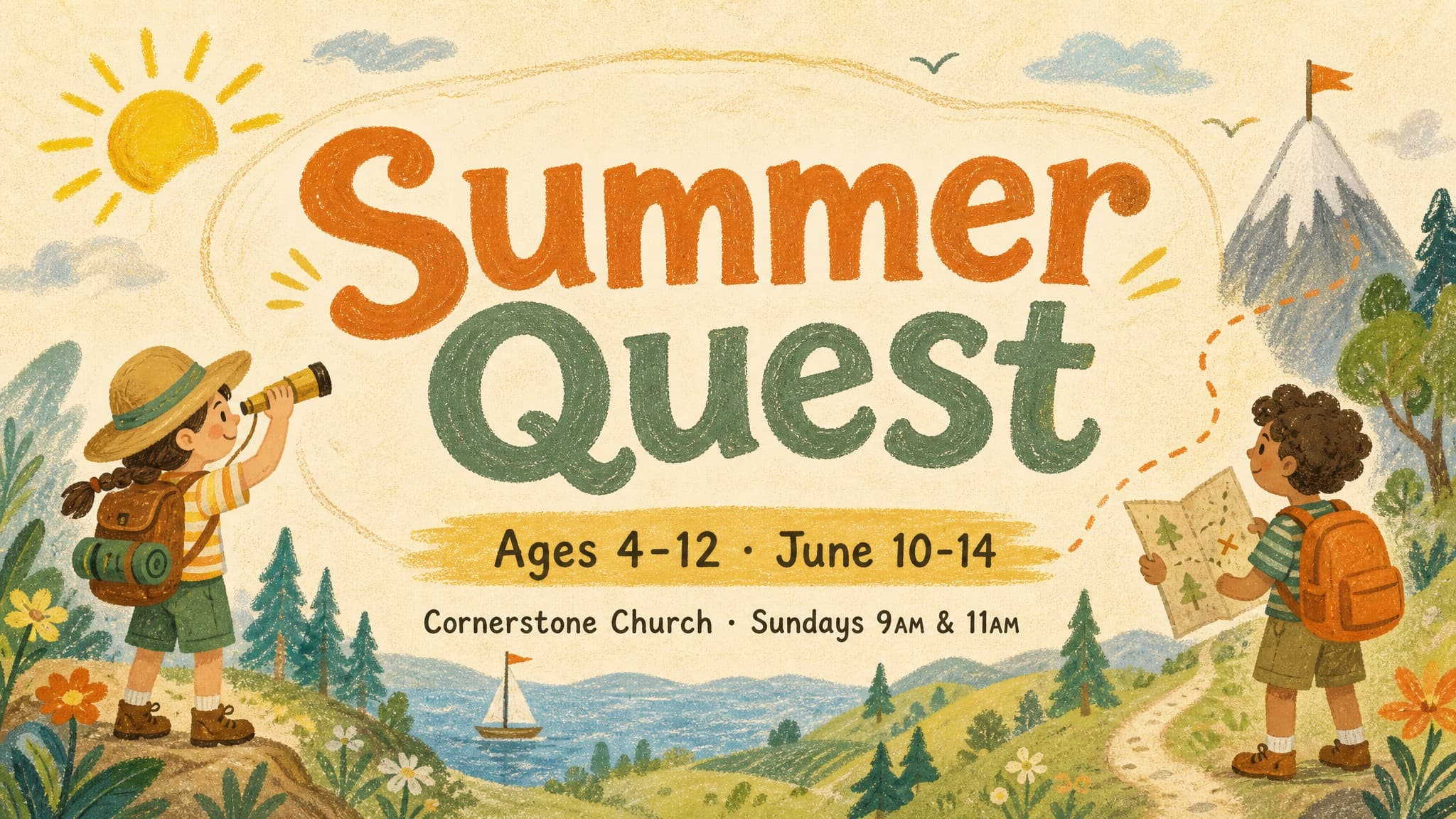 Storybook Whimsy church graphic template preview