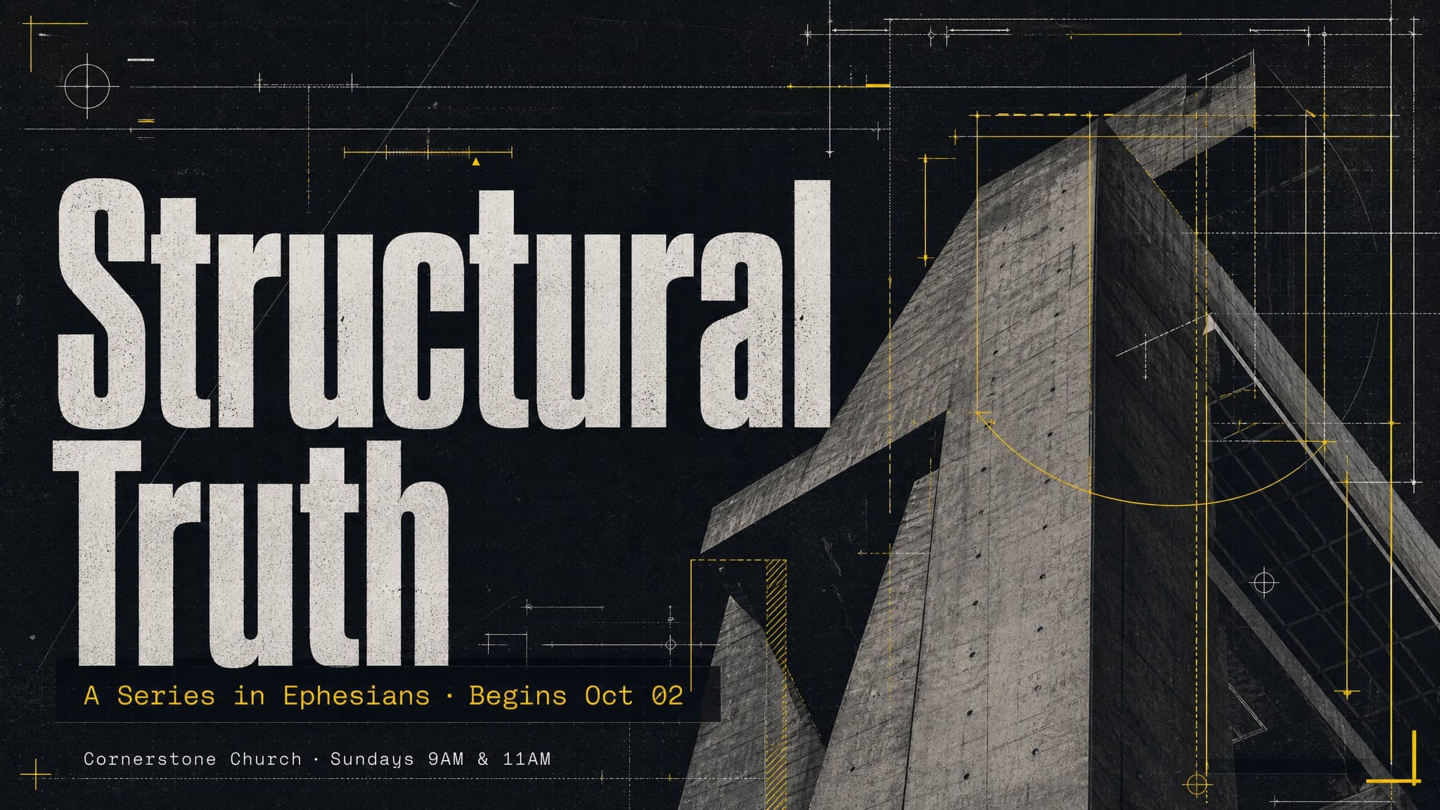 Technical Blueprint Overlay church graphic template preview