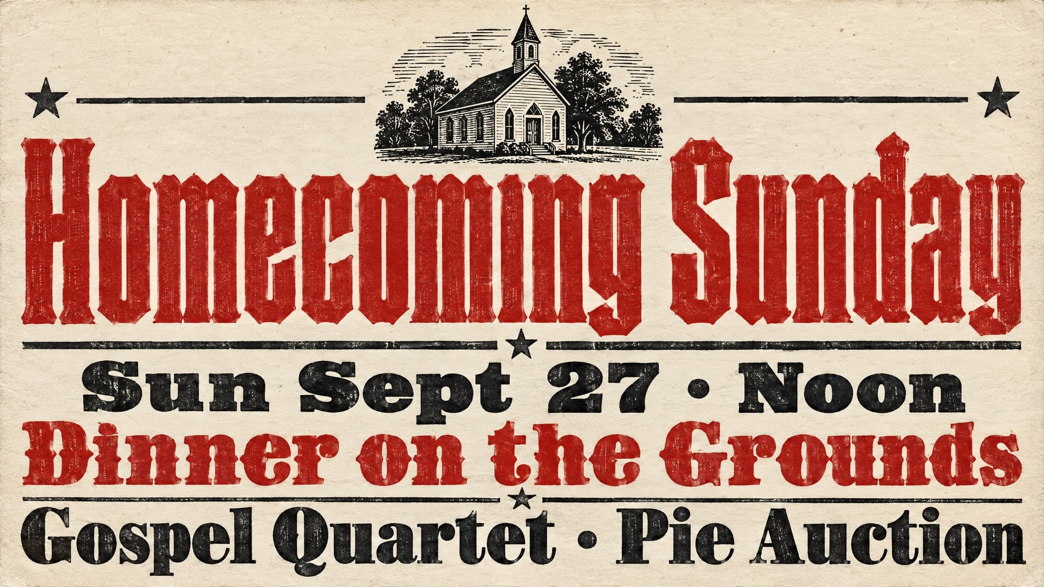 Wood Type Bill church graphic template preview