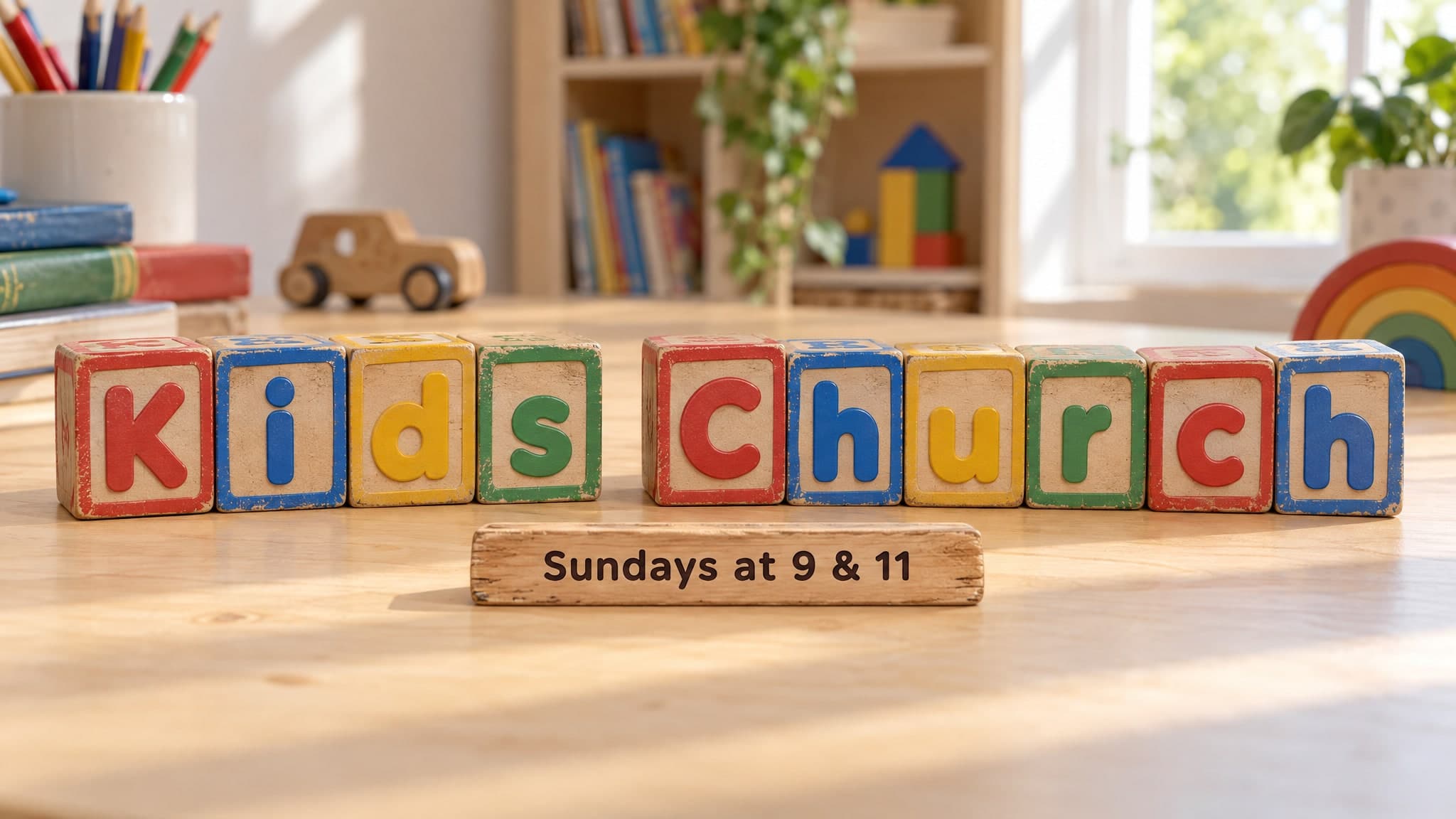 Wooden Blocks church graphic template preview