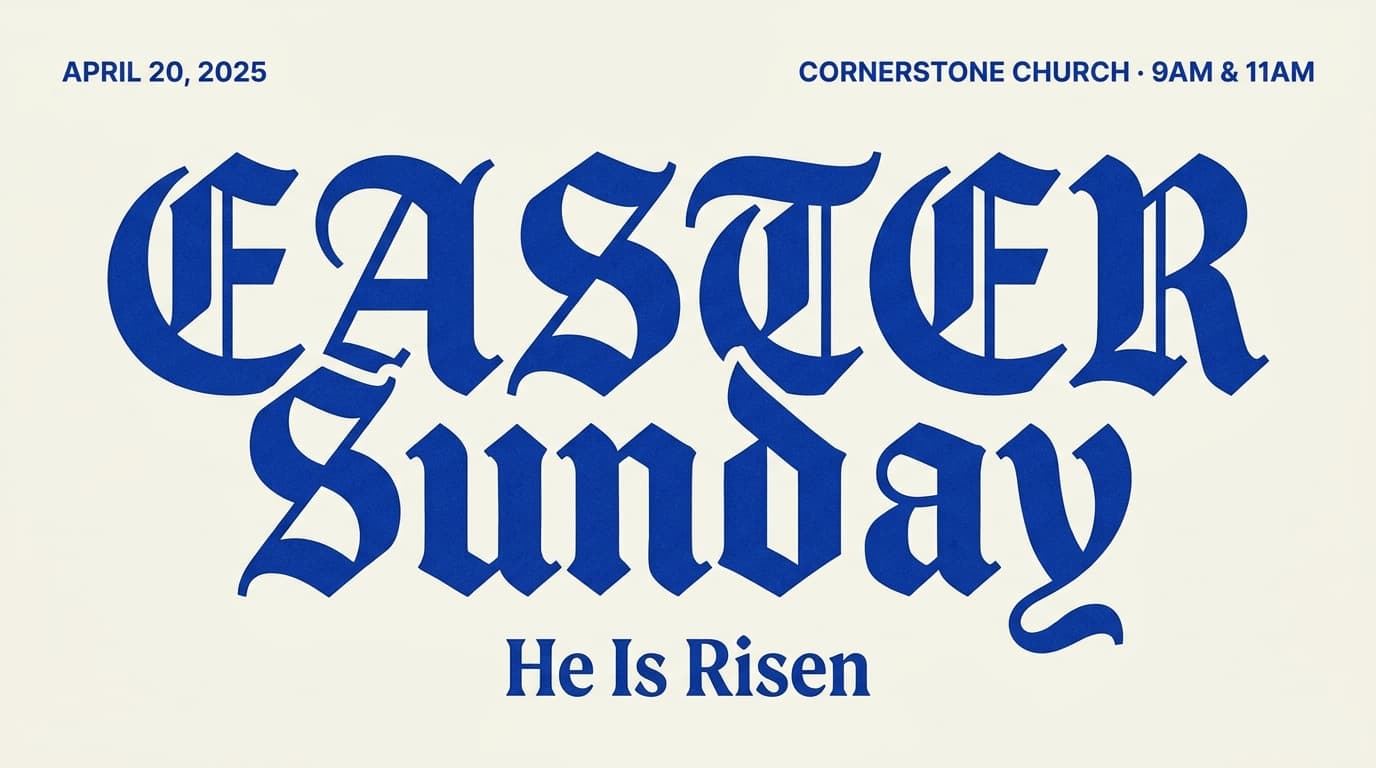 Easter Sunday church graphic template preview