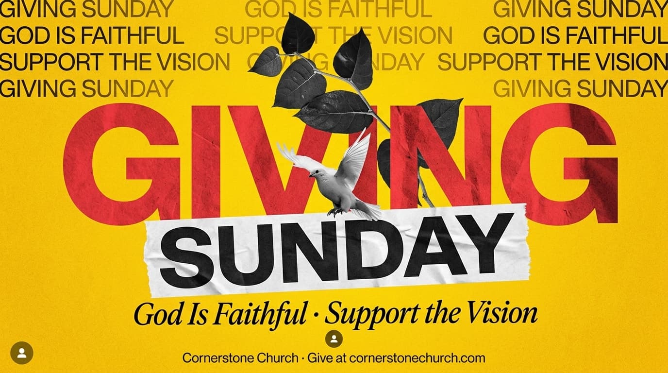 Giving Sunday church graphic template preview