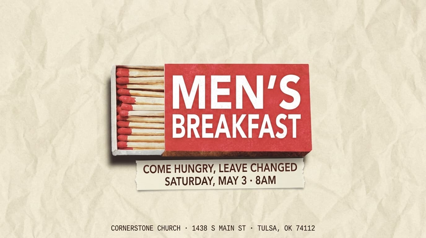 Men's Breakfast church graphic template preview