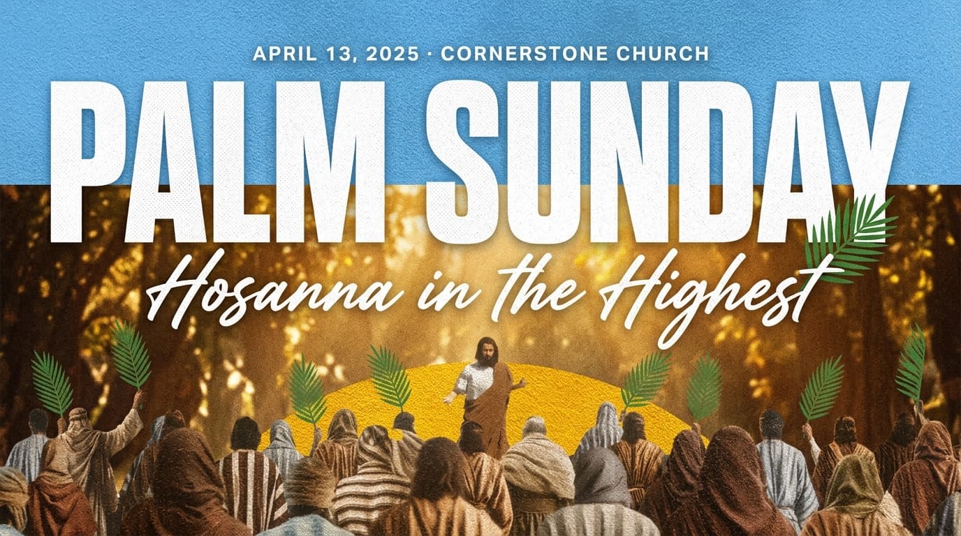 Palm Sunday church graphic template preview
