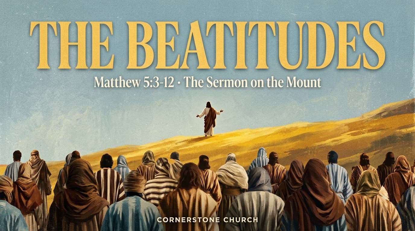 The Beatitudes church graphic template preview
