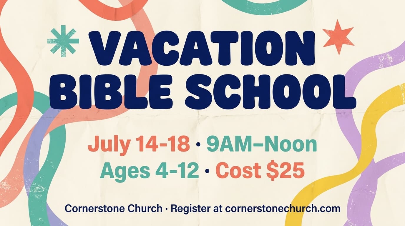Vacation Bible School church graphic template preview