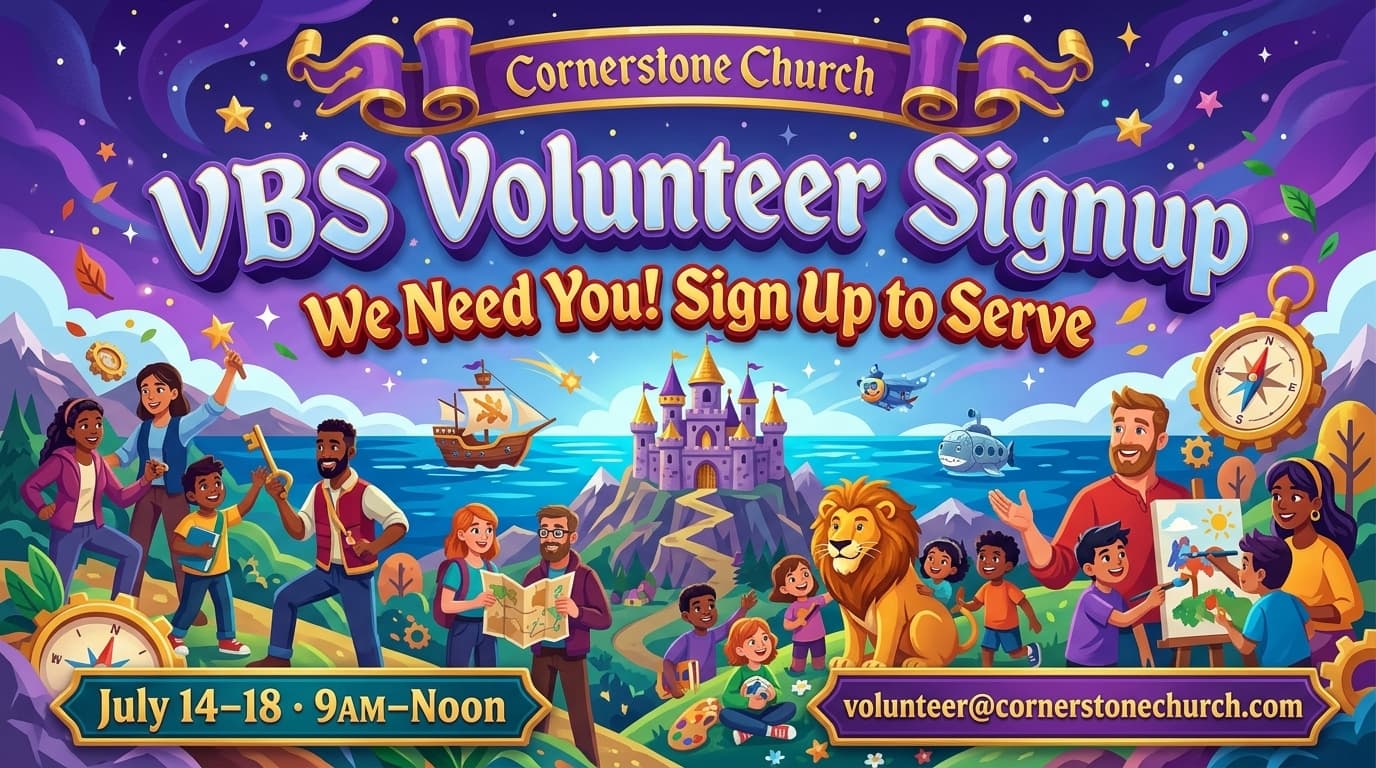 VBS Volunteer Signup church graphic template preview