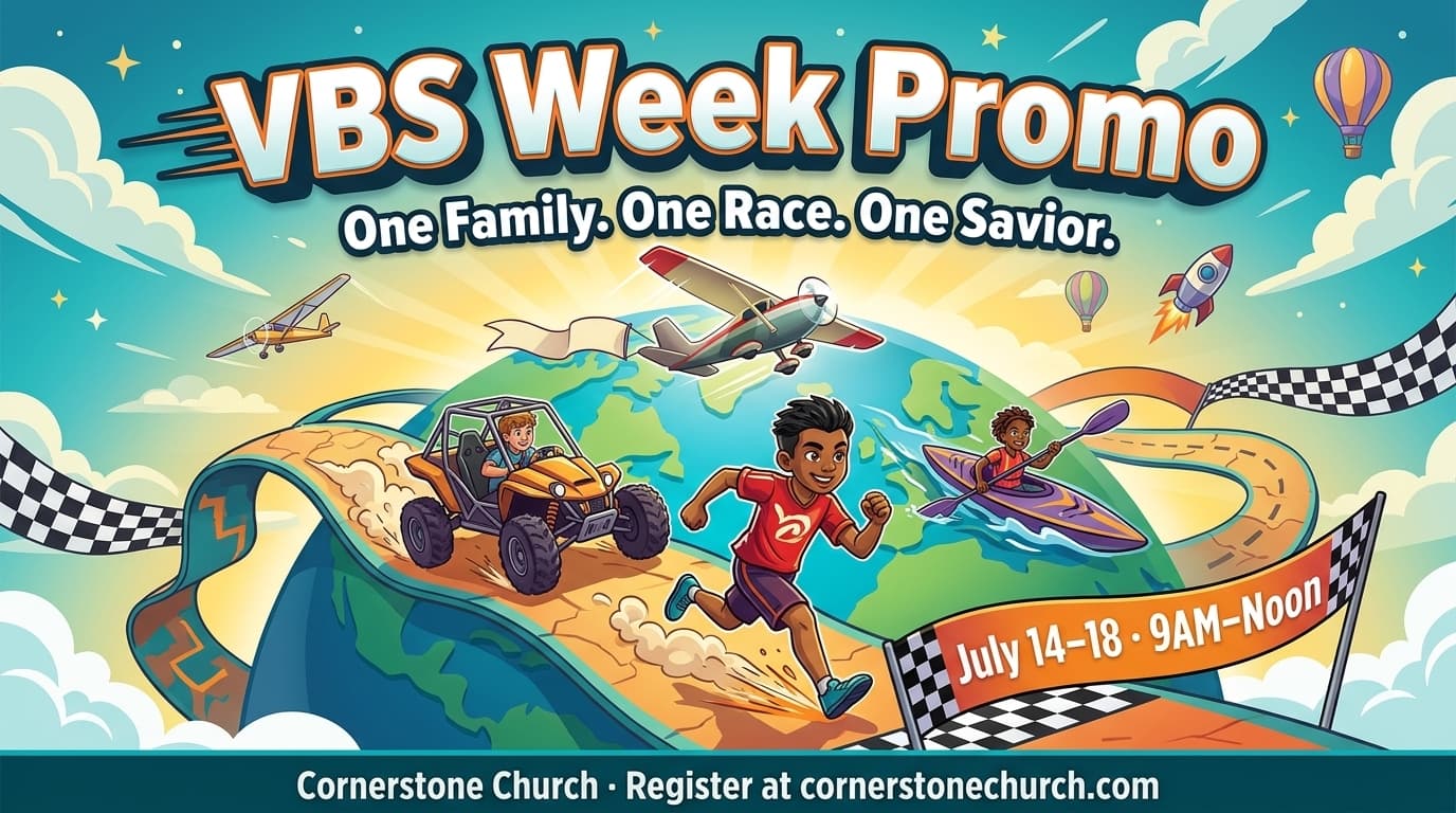 VBS Week Promo church graphic template preview